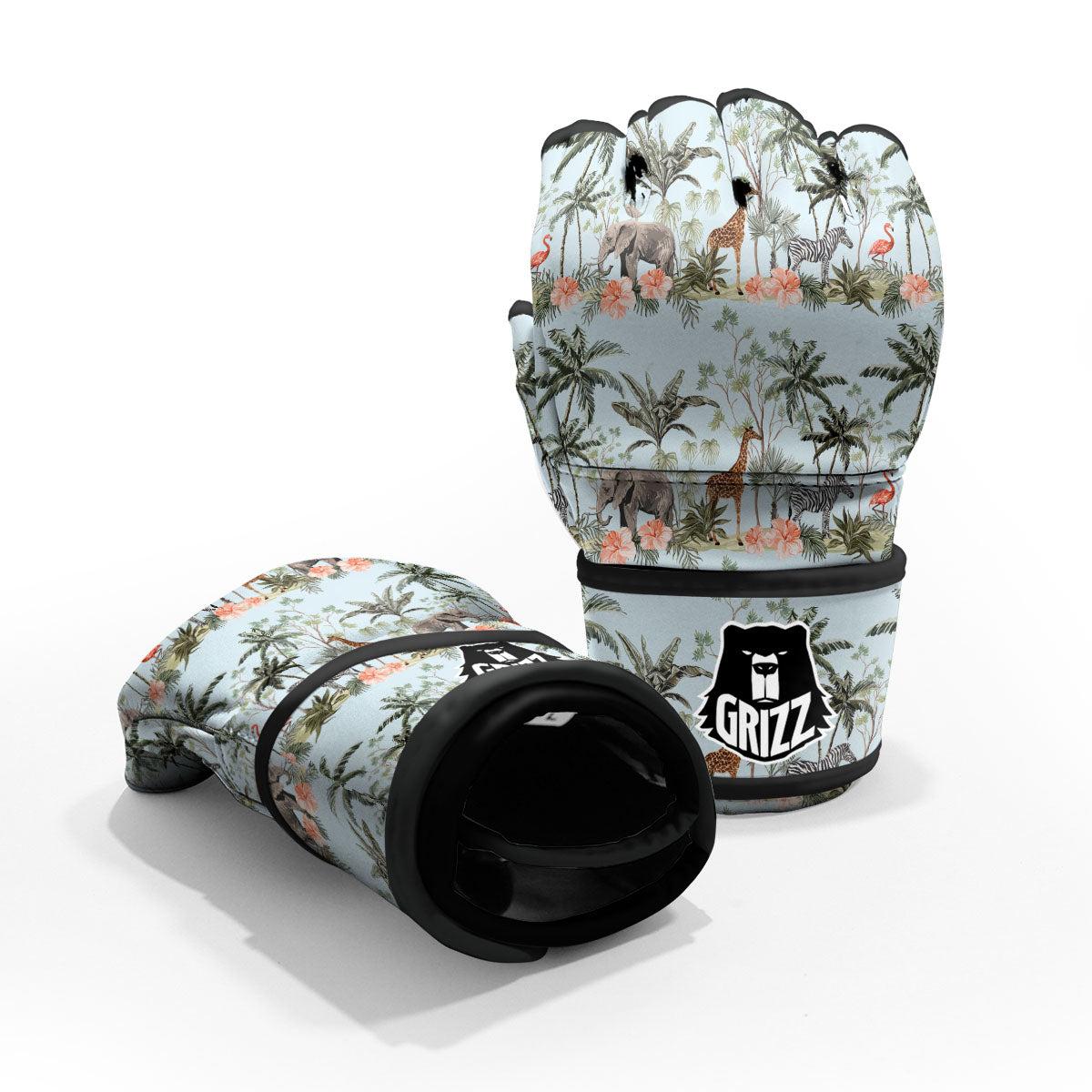 Giraffe Tropical Zebra Print Pattern MMA Gloves-grizzshop