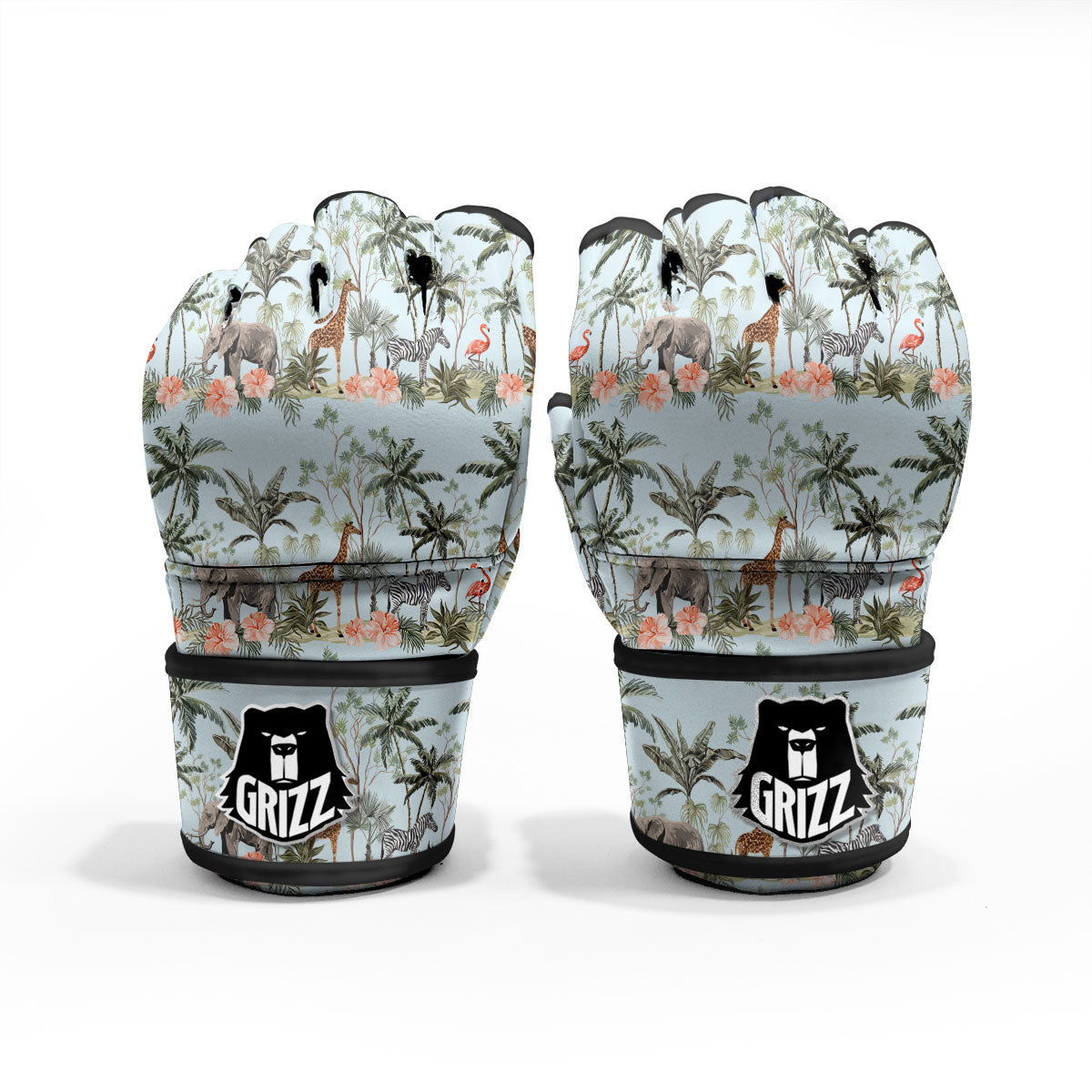 Giraffe Tropical Zebra Print Pattern MMA Gloves-grizzshop