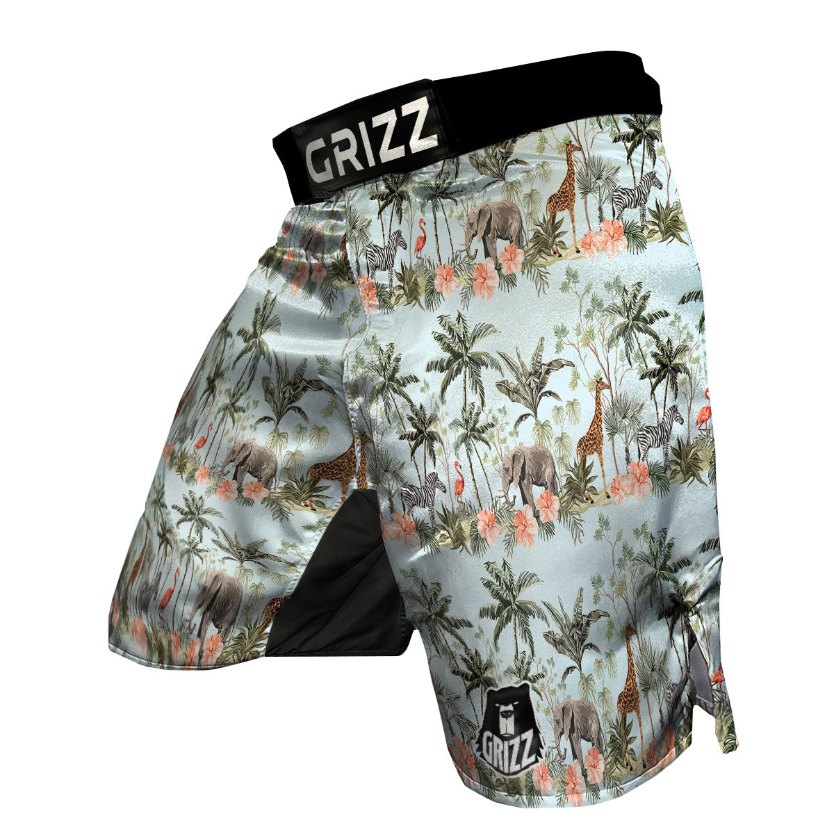 Giraffe Tropical Zebra Print Pattern MMA Shorts-grizzshop