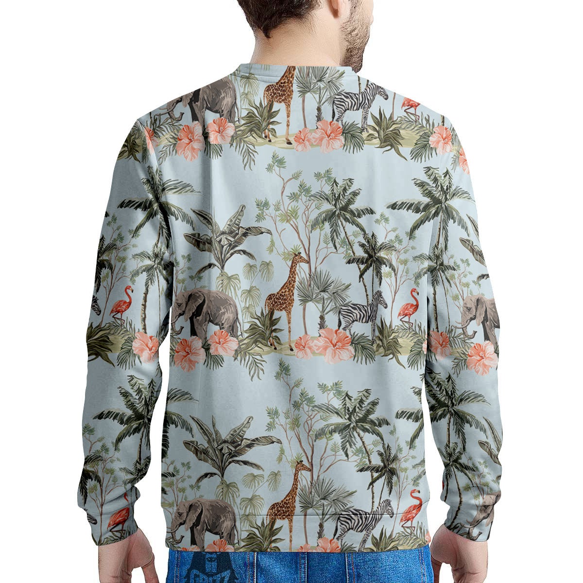 Giraffe Tropical Zebra Print Pattern Men's Sweatshirt-grizzshop