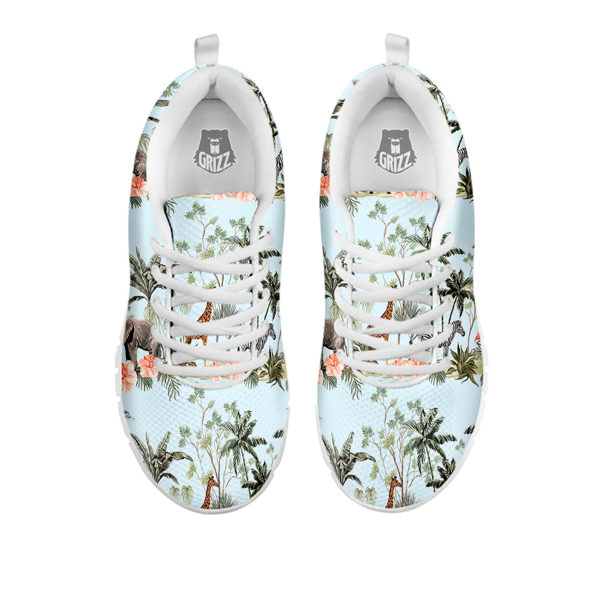 Giraffe Tropical Zebra Print Pattern White Sneaker-grizzshop