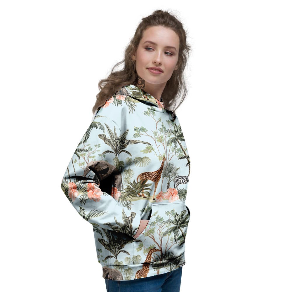 Giraffe Tropical Zebra Print Pattern Women's Hoodie-grizzshop