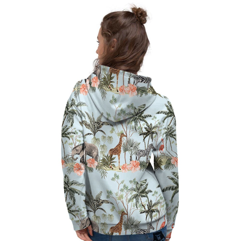 Giraffe Tropical Zebra Print Pattern Women's Hoodie-grizzshop