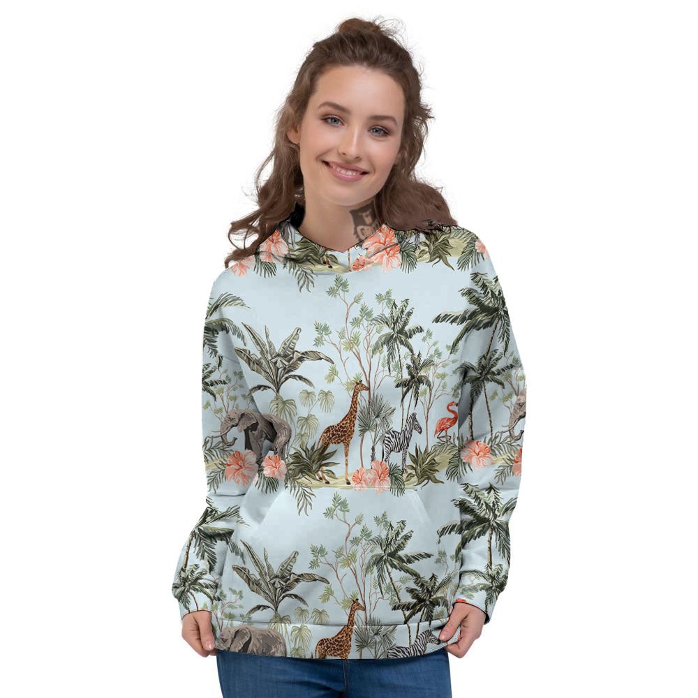 Giraffe Tropical Zebra Print Pattern Women's Hoodie-grizzshop