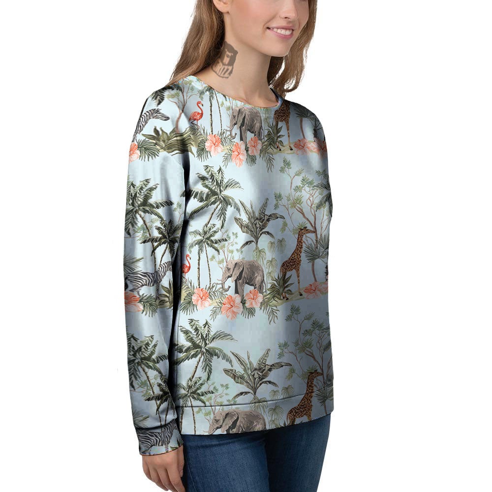 Giraffe Tropical Zebra Print Pattern Women's Sweatshirt-grizzshop