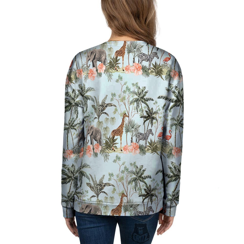 Giraffe Tropical Zebra Print Pattern Women's Sweatshirt-grizzshop