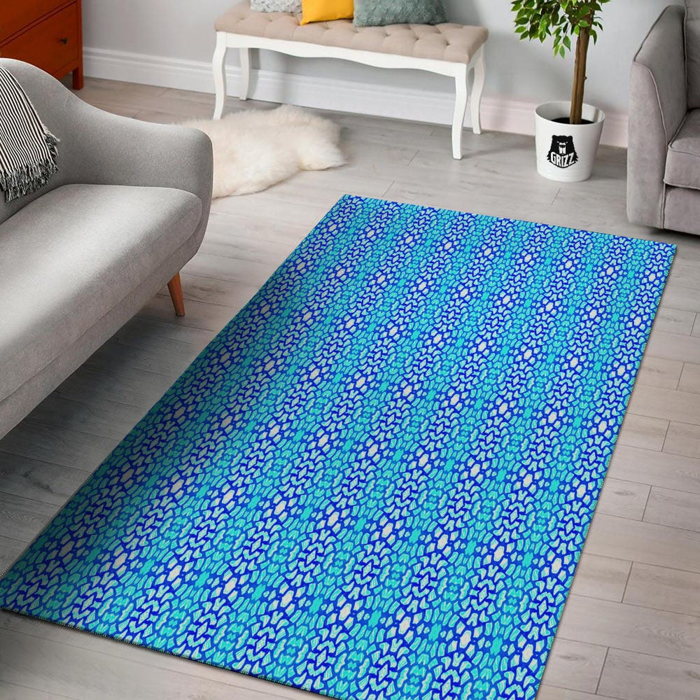 Giraffe Turquoise Print Pattern Floor Mat-grizzshop