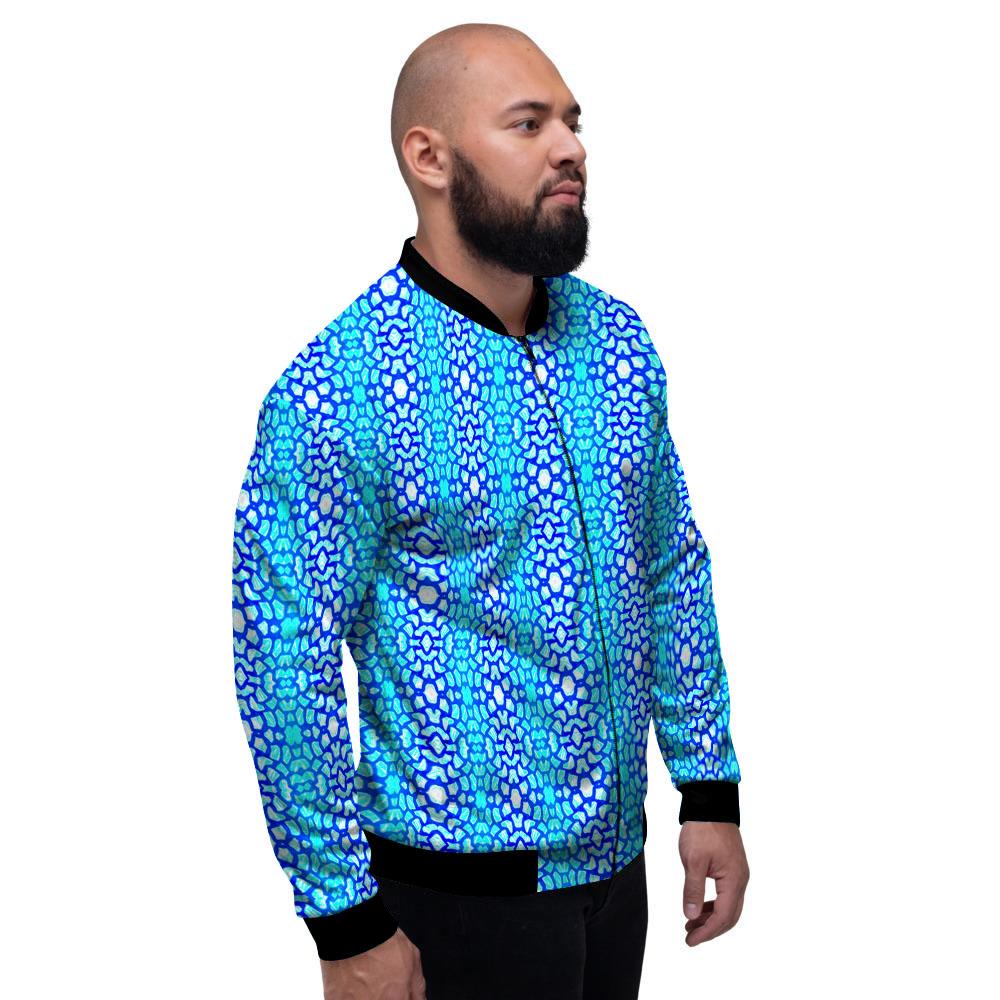 Giraffe Turquoise Print Pattern Men's Bomber Jacket-grizzshop