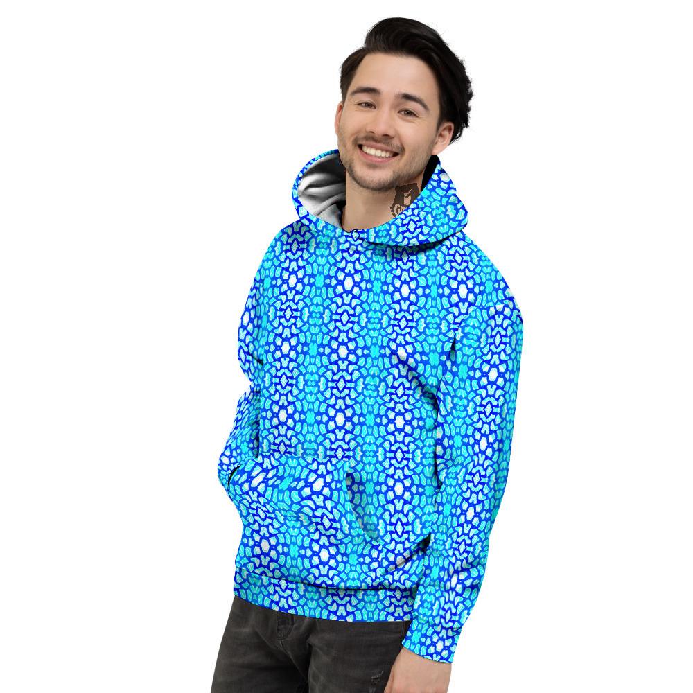 Giraffe Turquoise Print Pattern Men's Hoodie-grizzshop