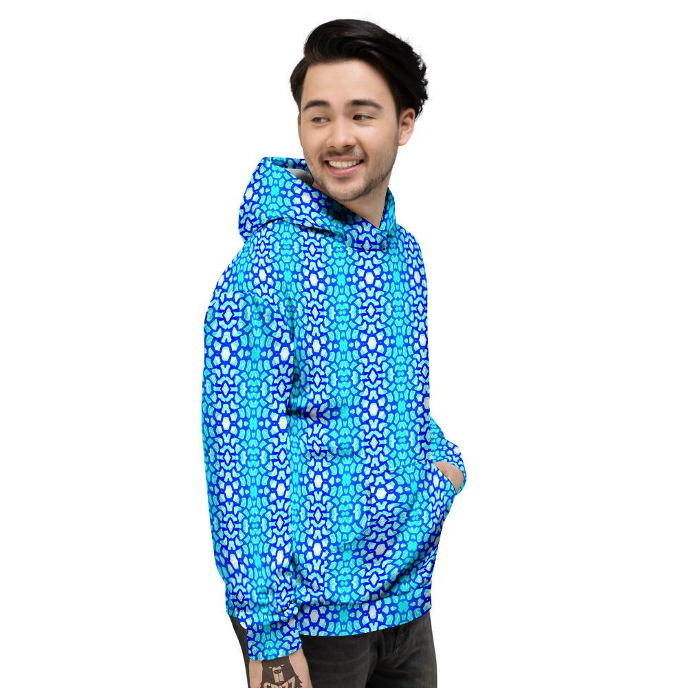 Giraffe Turquoise Print Pattern Men's Hoodie-grizzshop