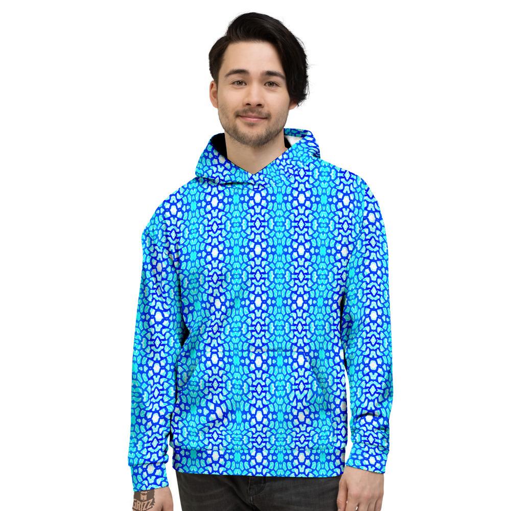 Giraffe Turquoise Print Pattern Men's Hoodie-grizzshop