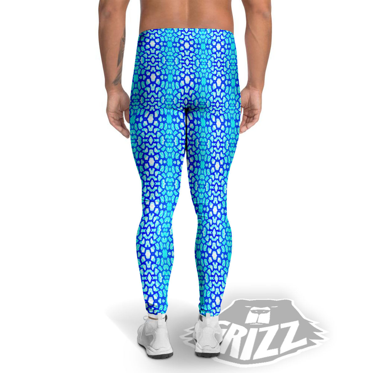 Giraffe Turquoise Print Pattern Men's Leggings-grizzshop