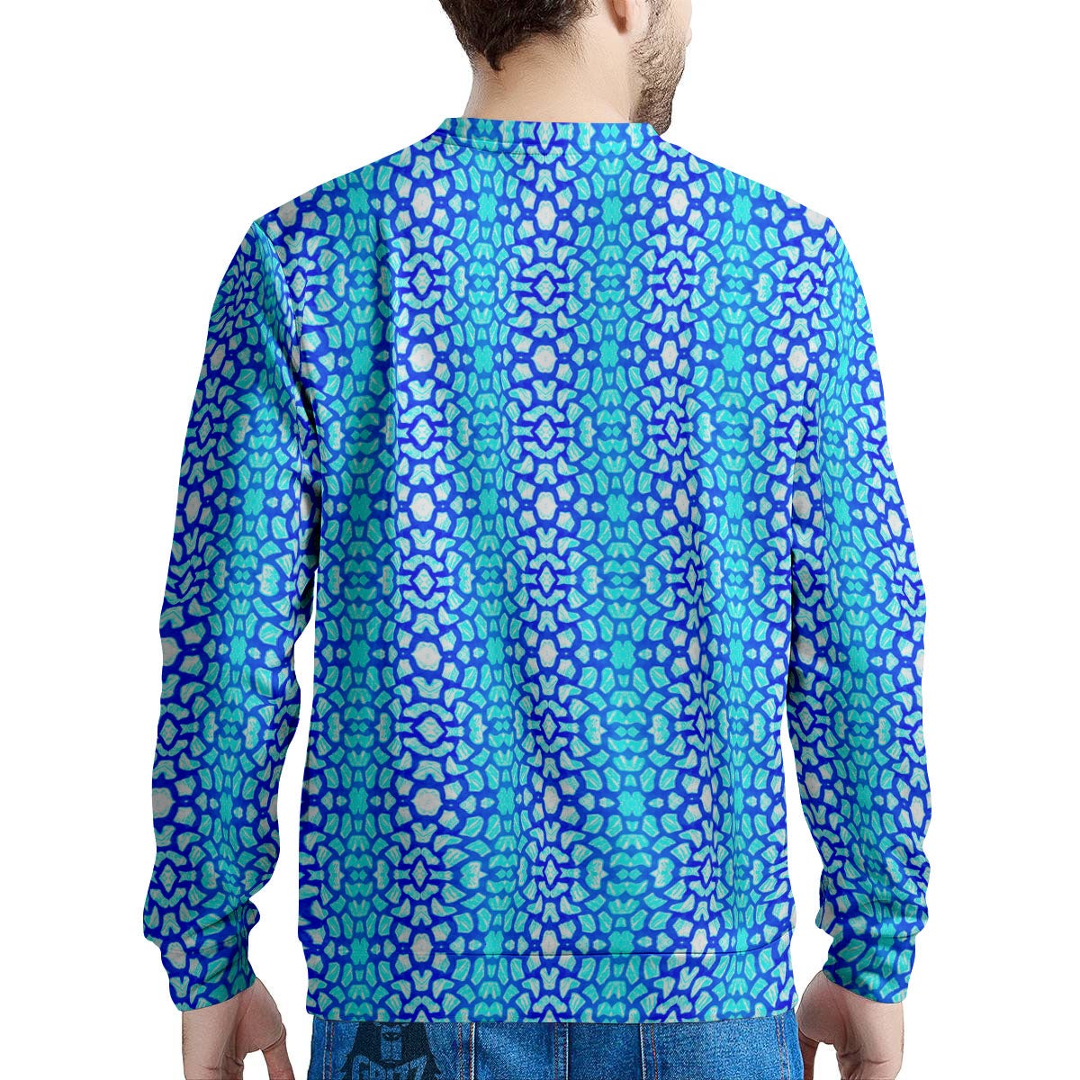 Giraffe Turquoise Print Pattern Men's Sweatshirt-grizzshop