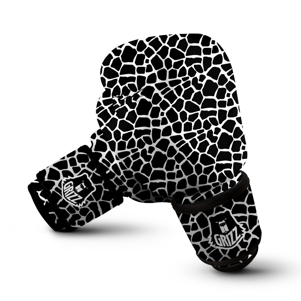 Giraffe White And Black Print Pattern Boxing Gloves-grizzshop