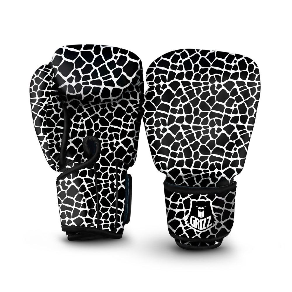 Giraffe White And Black Print Pattern Boxing Gloves-grizzshop
