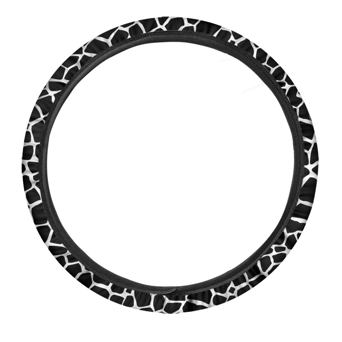 Giraffe White And Black Print Pattern Car Steering Wheel Cover-grizzshop
