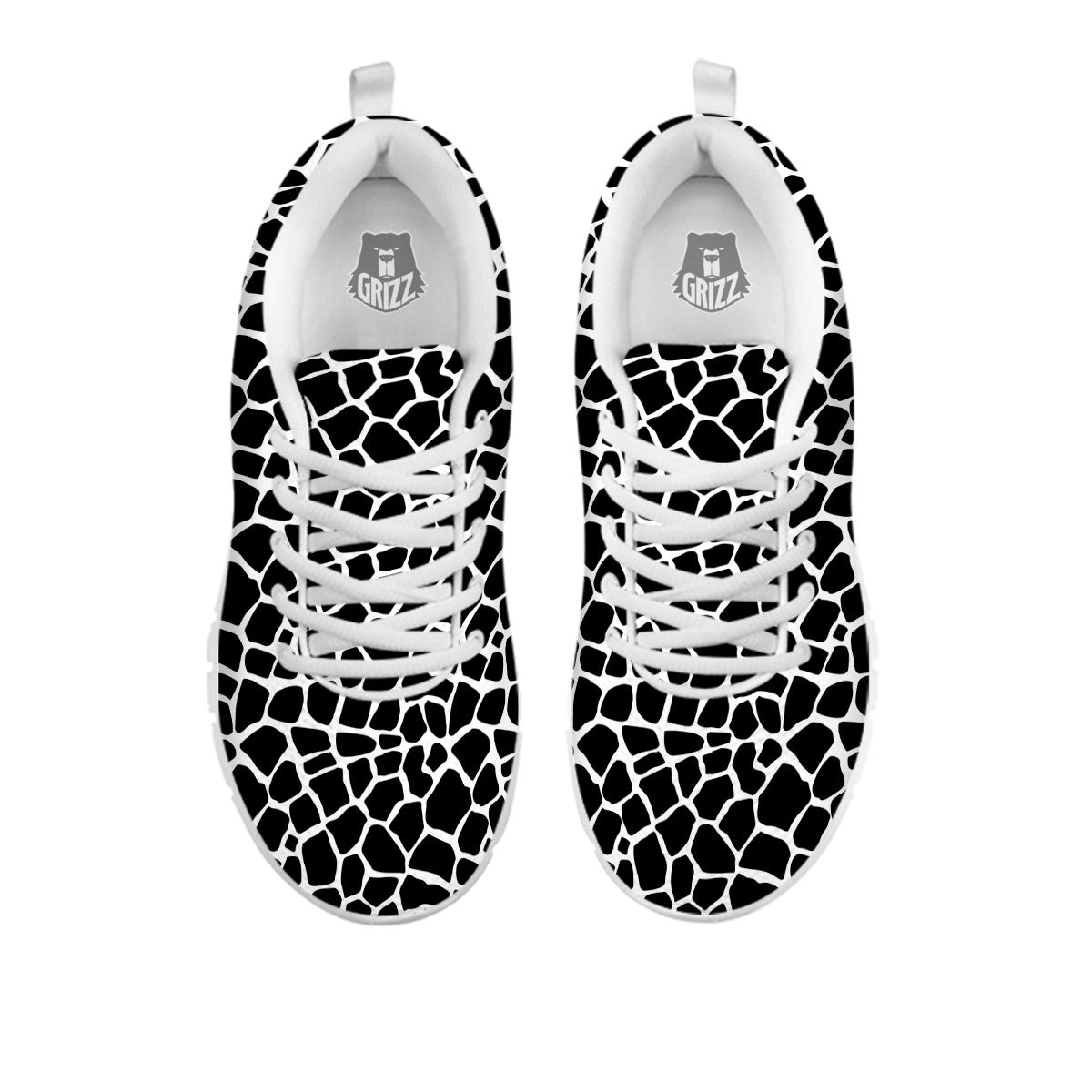 Giraffe White And Black Print Pattern White Sneaker-grizzshop