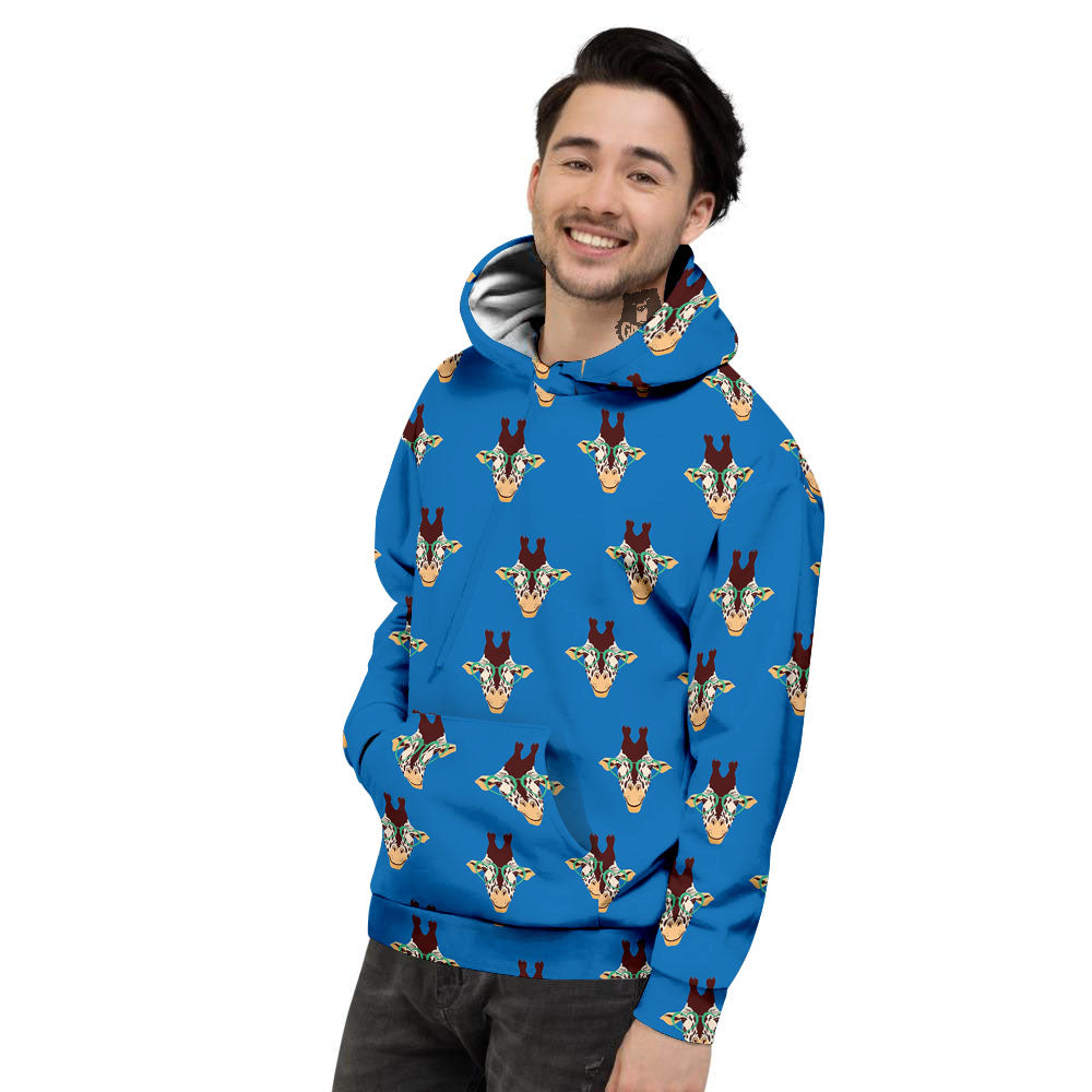 Giraffe With Glasses Print Pattern Men's Hoodie-grizzshop