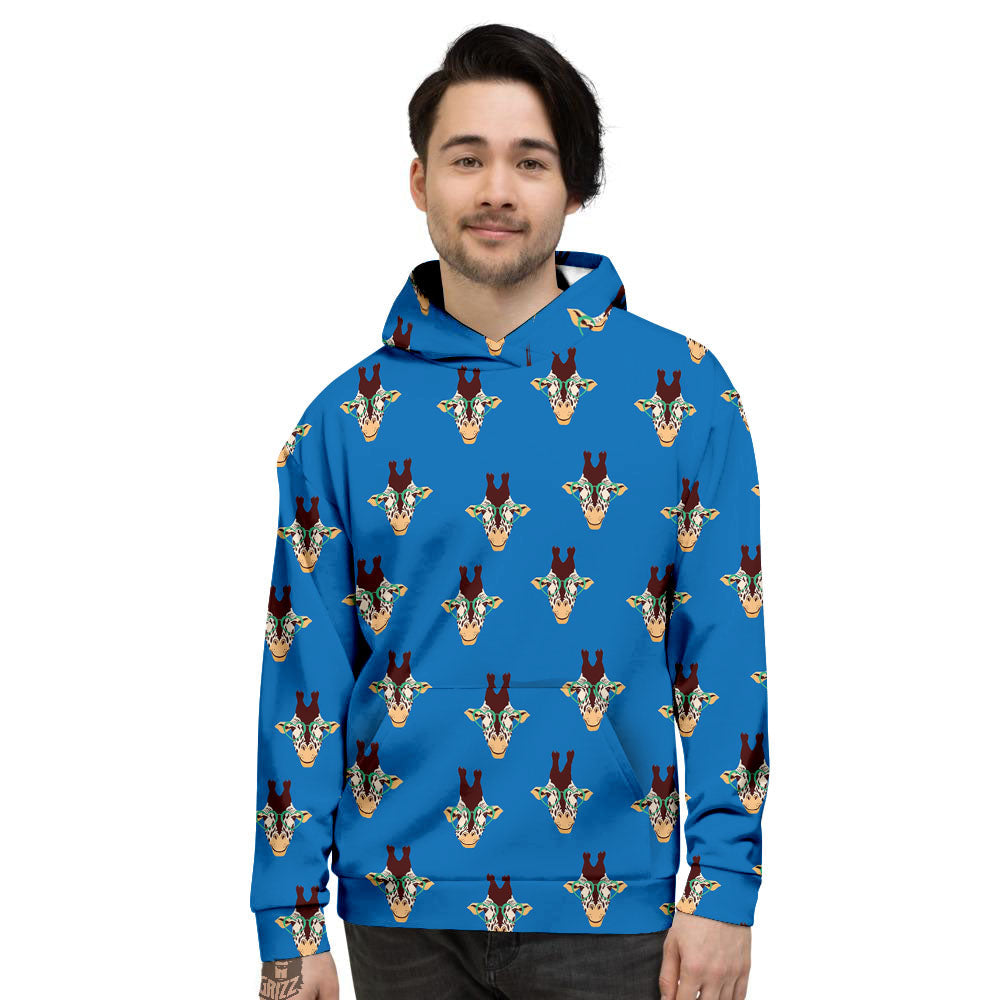 Giraffe With Glasses Print Pattern Men's Hoodie-grizzshop