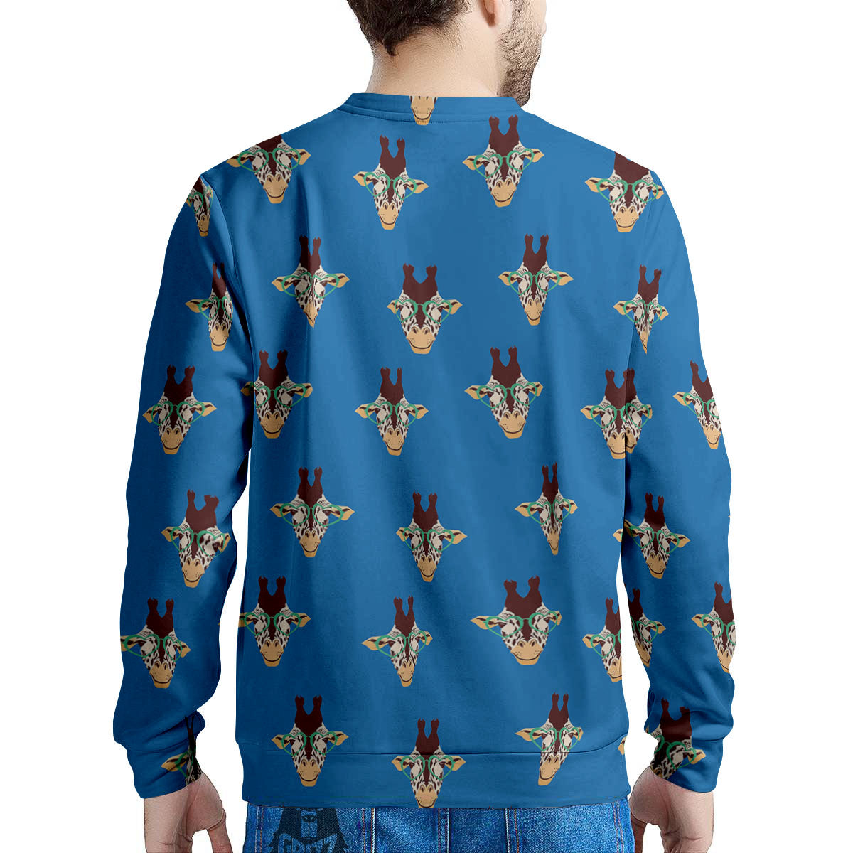 Giraffe With Glasses Print Pattern Men's Sweatshirt-grizzshop
