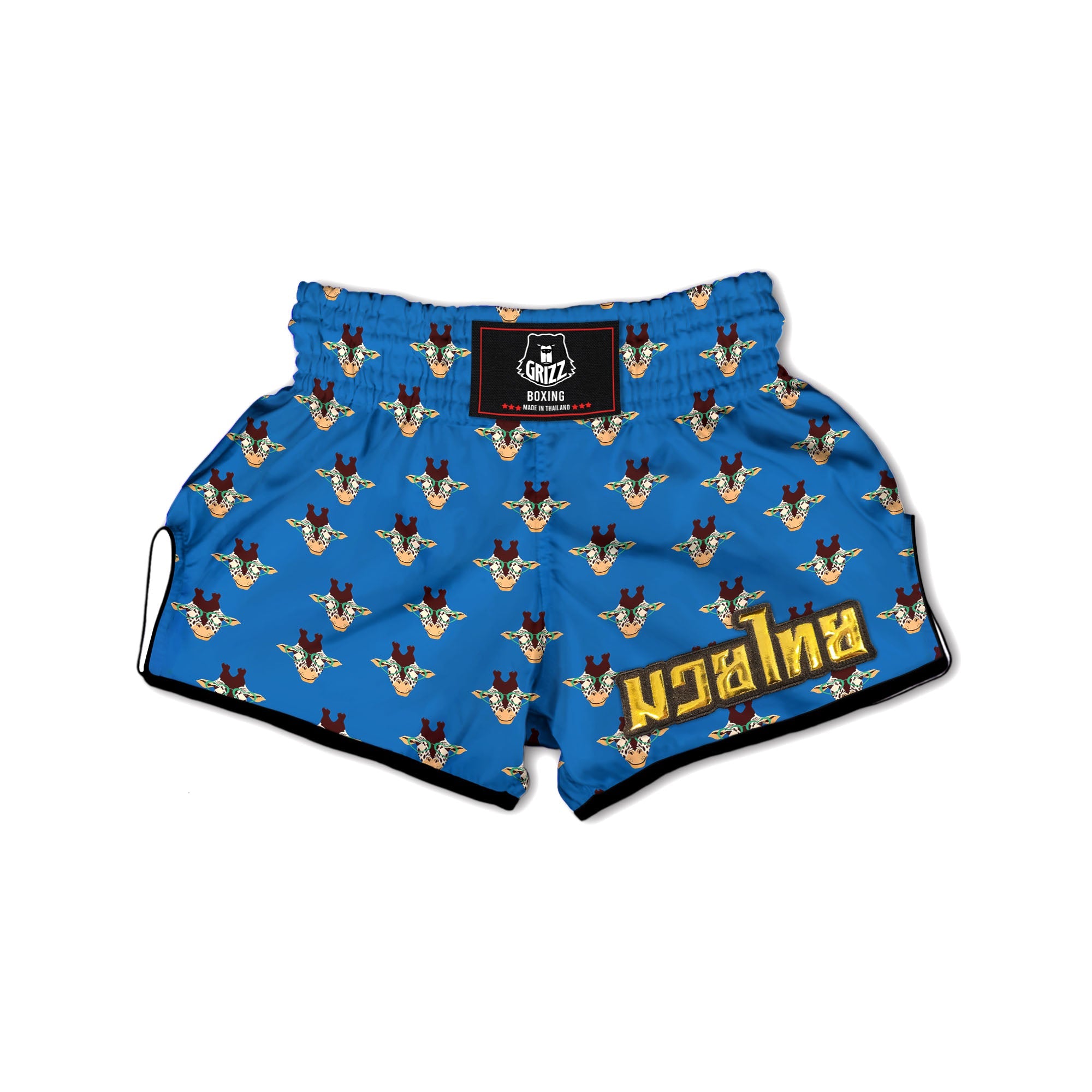 Giraffe With Glasses Print Pattern Muay Thai Boxing Shorts-grizzshop