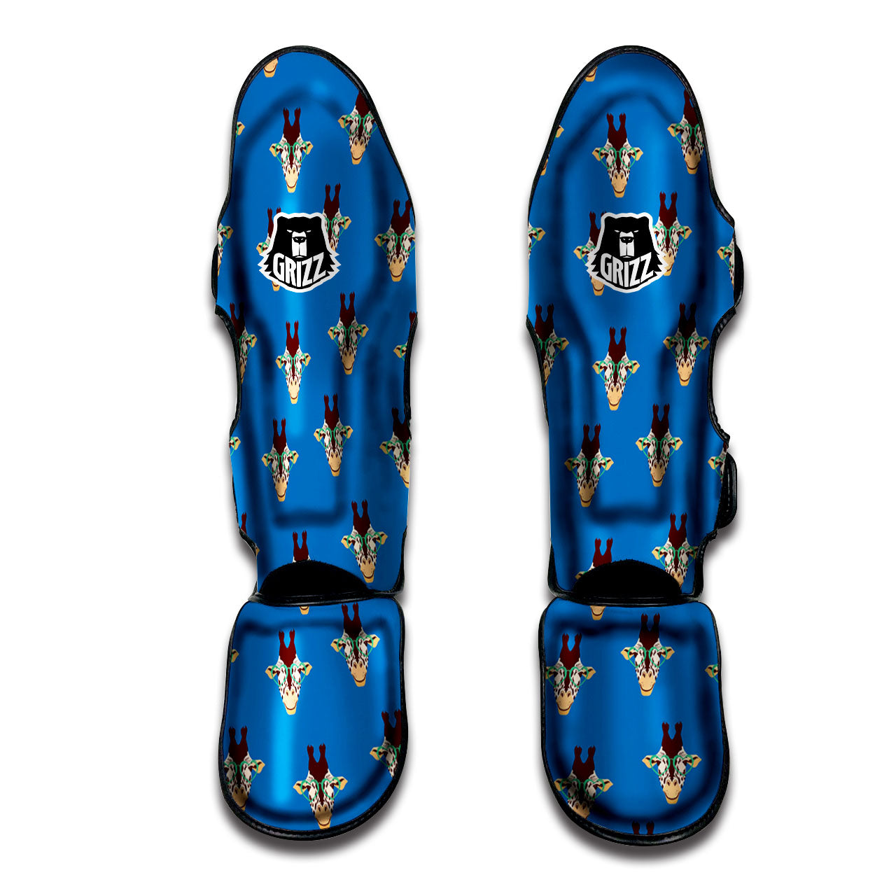 Giraffe With Glasses Print Pattern Muay Thai Shin Guards-grizzshop