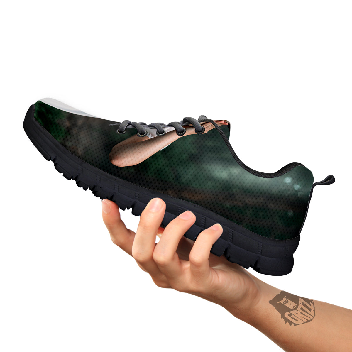 Girl With Animal Skull Print Black Sneaker-grizzshop