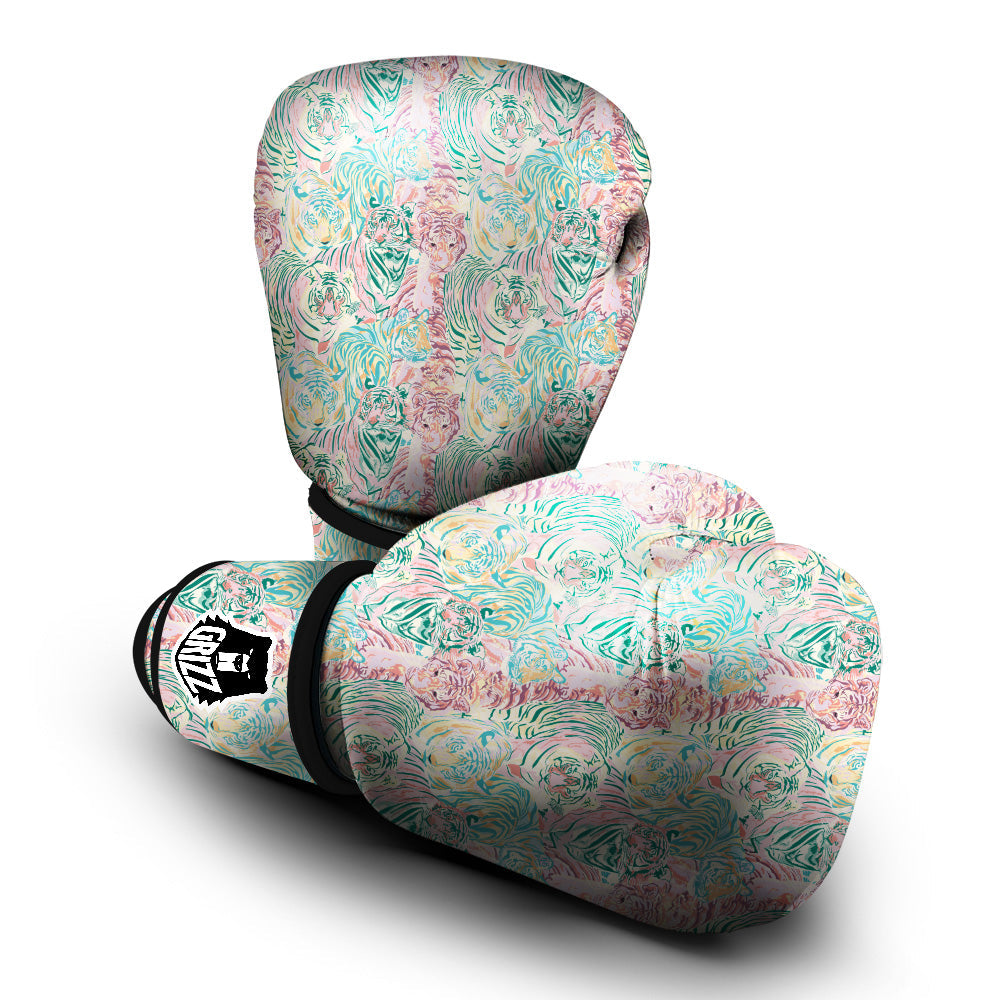 Girly Tigers Pastel Print Pattern Boxing Gloves-grizzshop