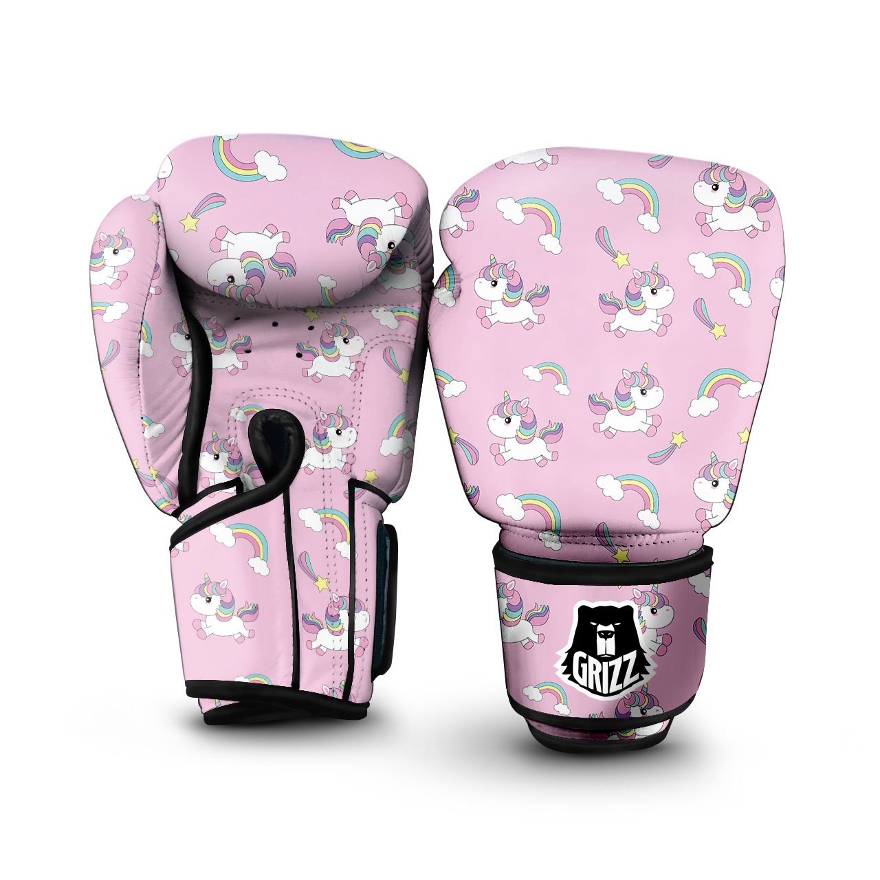 Girly Unicorn Pink Print Pattern Boxing Gloves-grizzshop