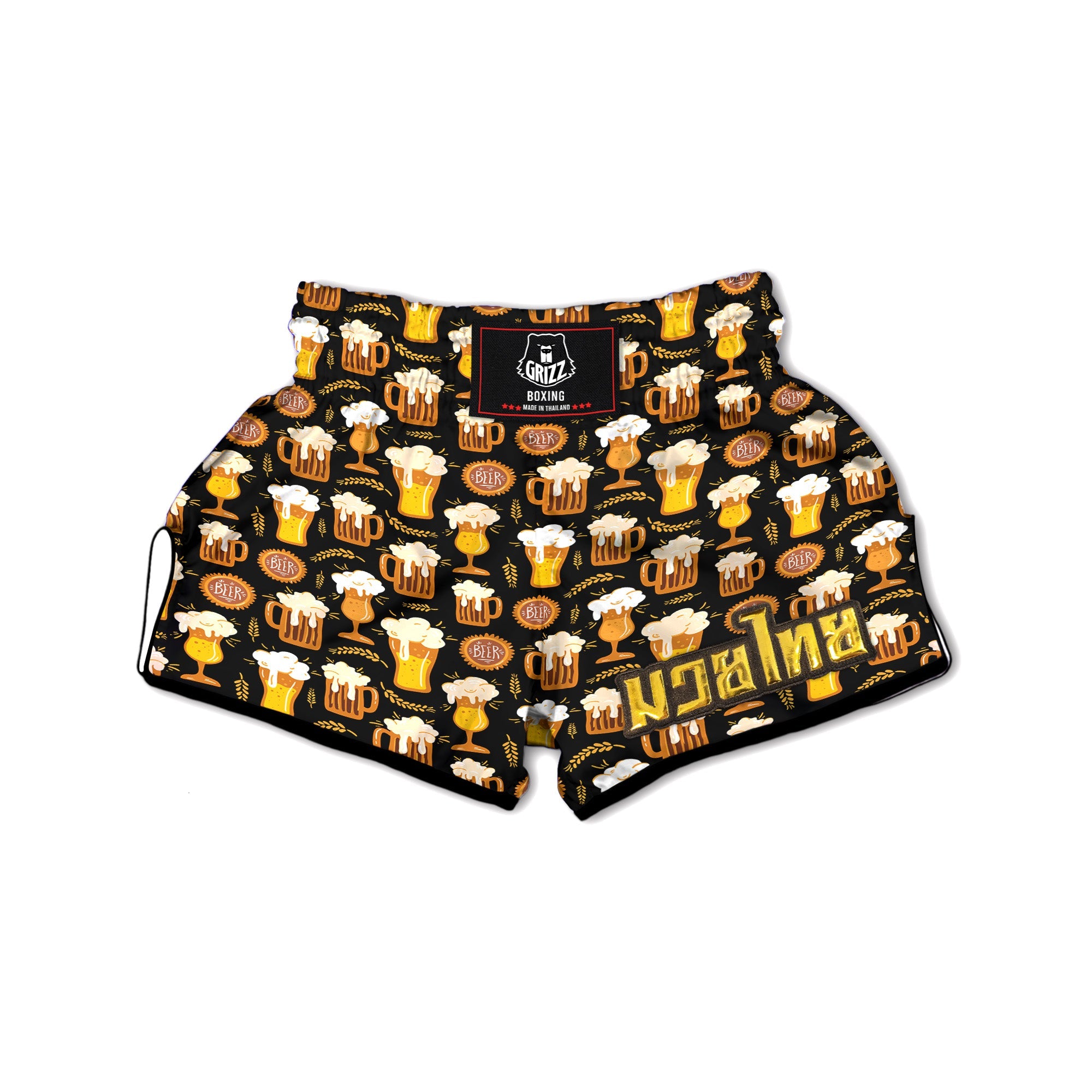 Glasses Of Beer Vintage Print Pattern Muay Thai Boxing Shorts-grizzshop