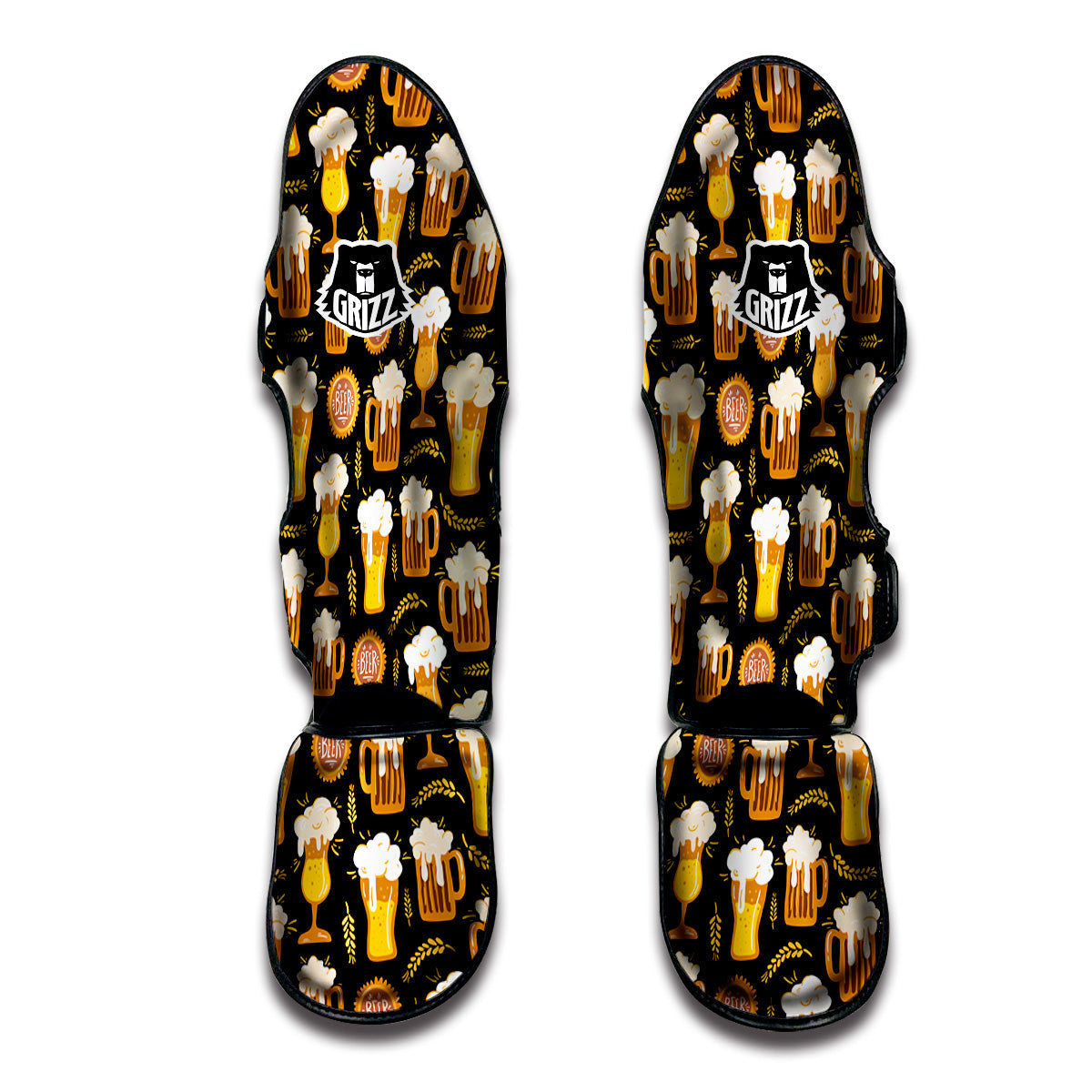 Glasses Of Beer Vintage Print Pattern Muay Thai Shin Guards-grizzshop