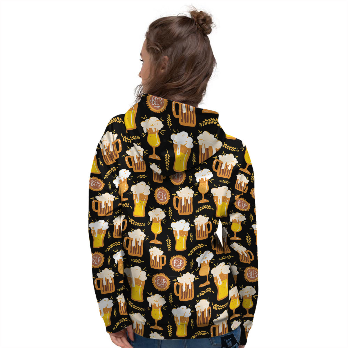 Glasses Of Beer Vintage Print Pattern Women's Hoodie-grizzshop