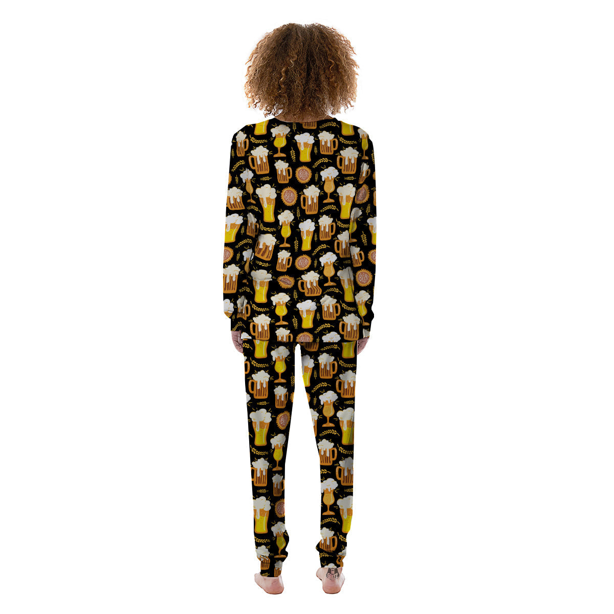 Glasses Of Beer Vintage Print Pattern Women's Pajamas-grizzshop