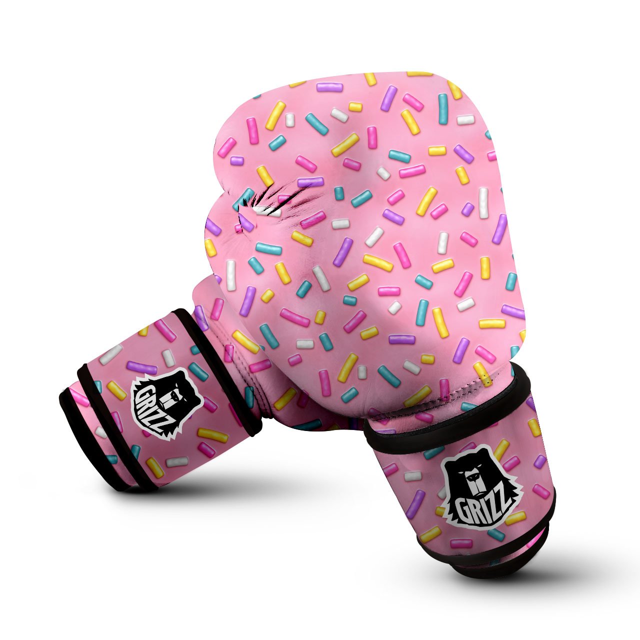 Glazed Donut Pink Print Pattern Boxing Gloves-grizzshop