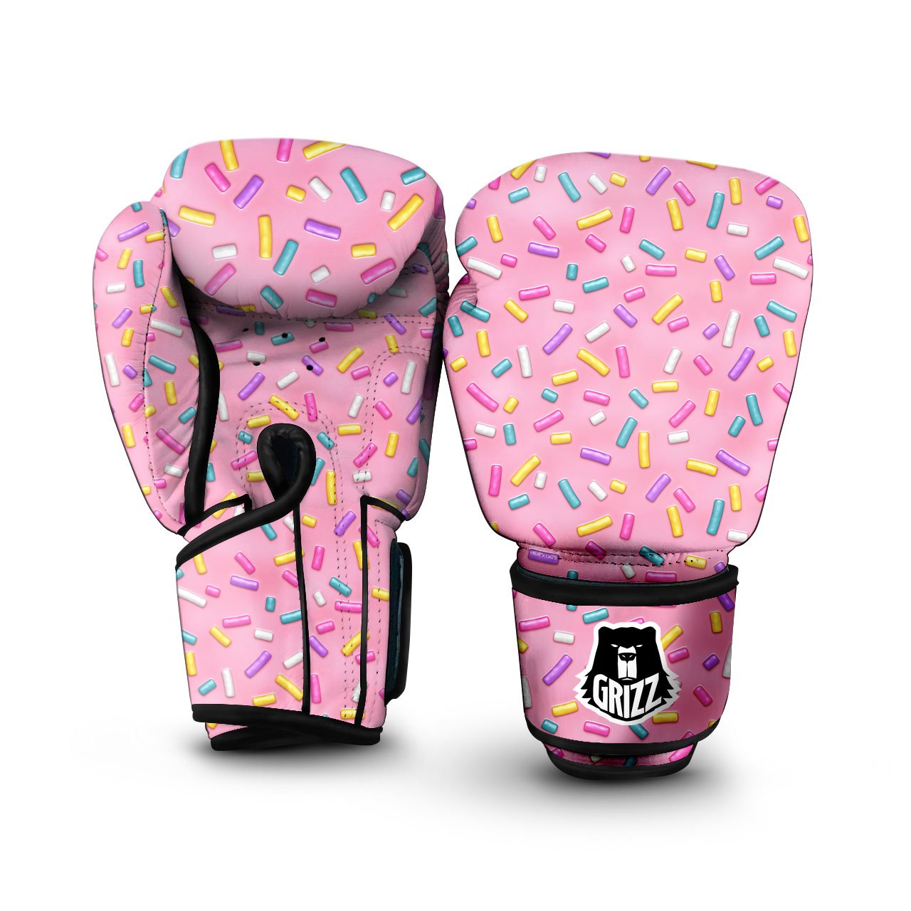 Geometric Square Pink Print Pattern Boxing Gloves