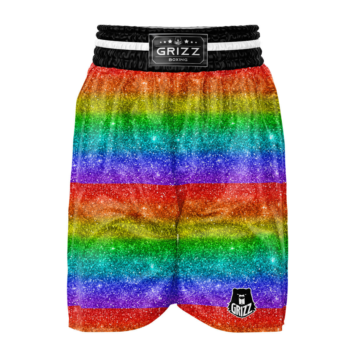 Glitter Rainbow Print Pattern Boxing Shorts-grizzshop