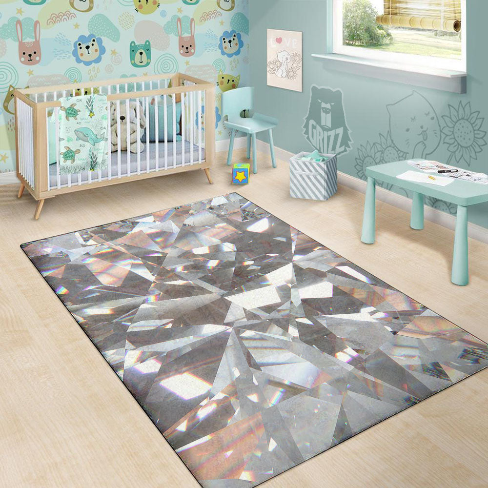 Glitter Texture Diamond Print Floor Mat-grizzshop