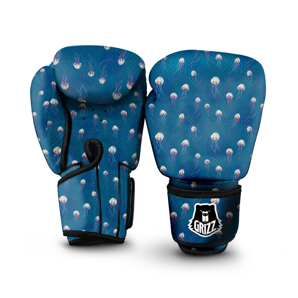 Glowing Jellyfish Print Pattern Boxing Gloves-grizzshop