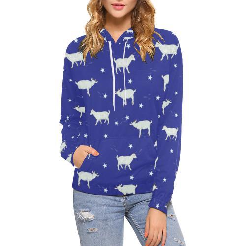 Goat Sheep Pattern Print Women Pullover Hoodie-grizzshop