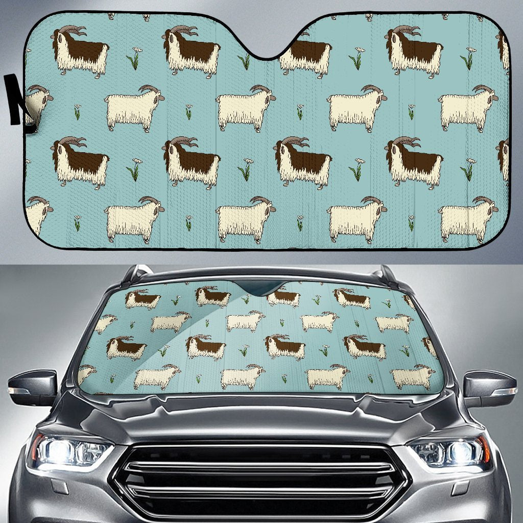 Goat Sheep Print Pattern Car Sun Shade-grizzshop