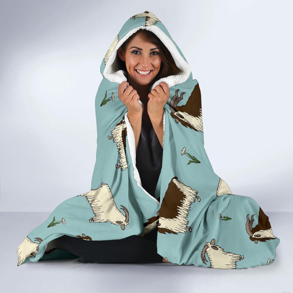 Goat Sheep Print Pattern Hooded Blanket-grizzshop