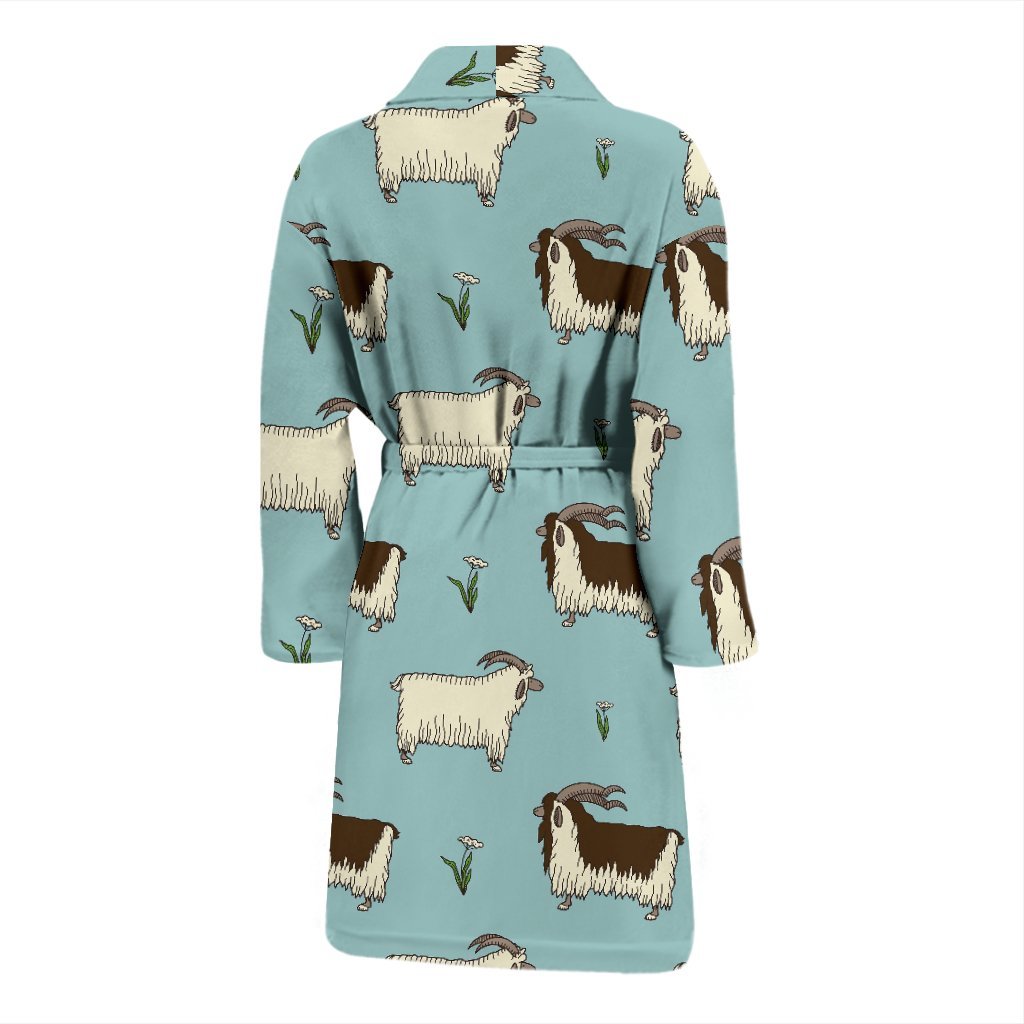 Goat Sheep Print Pattern Men Long Robe-grizzshop