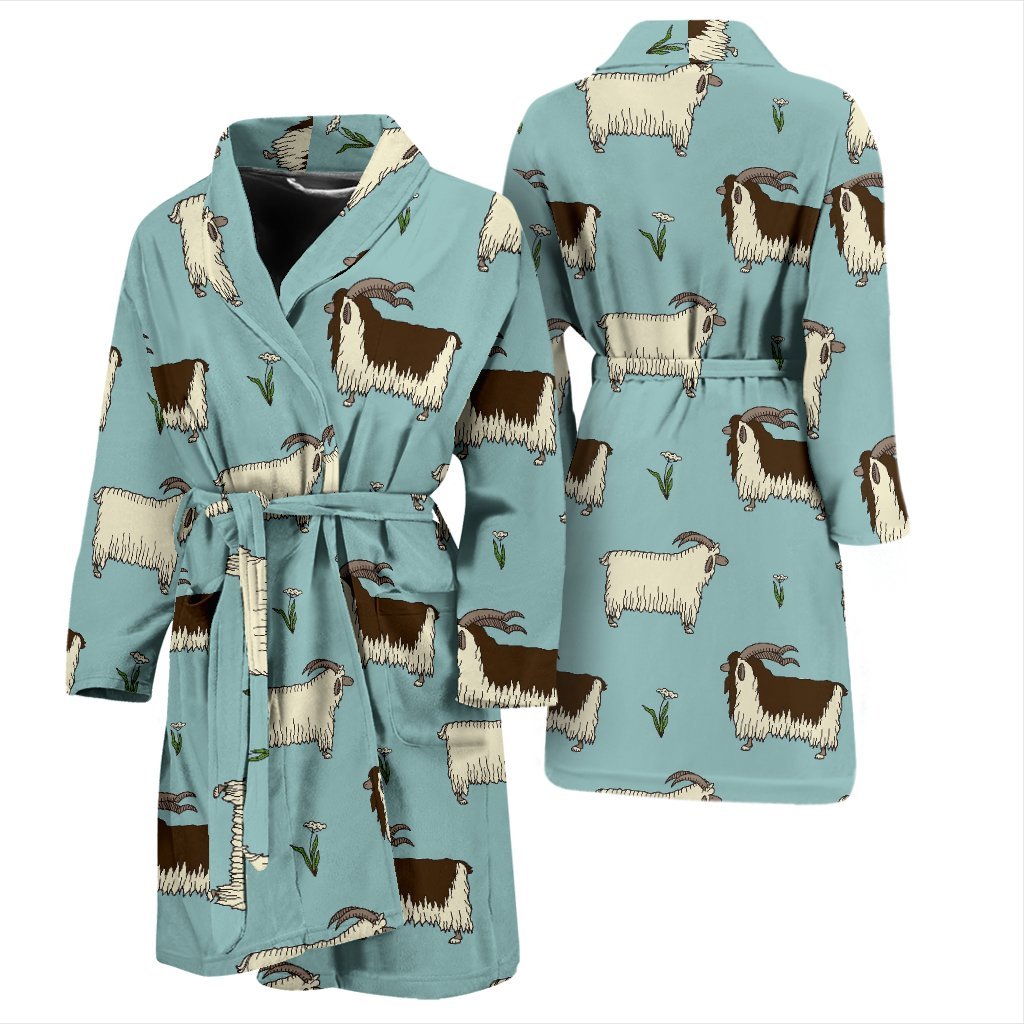 Goat Sheep Print Pattern Men Long Robe-grizzshop