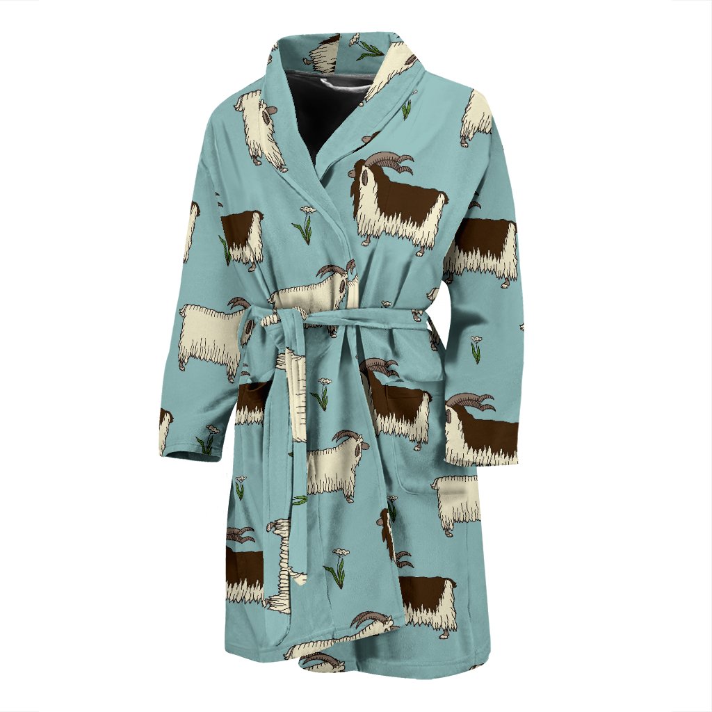 Goat Sheep Print Pattern Men Long Robe-grizzshop