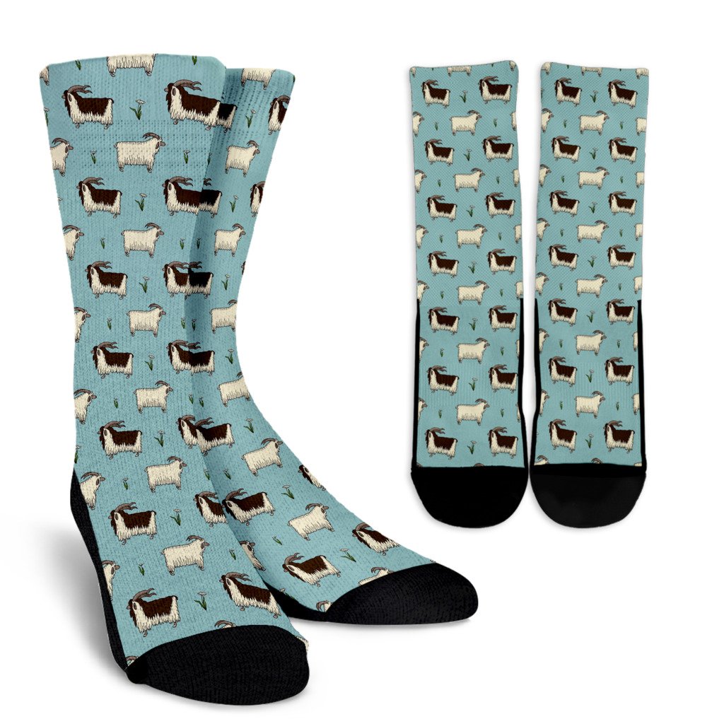Goat Sheep Print Pattern Unisex Crew Socks-grizzshop