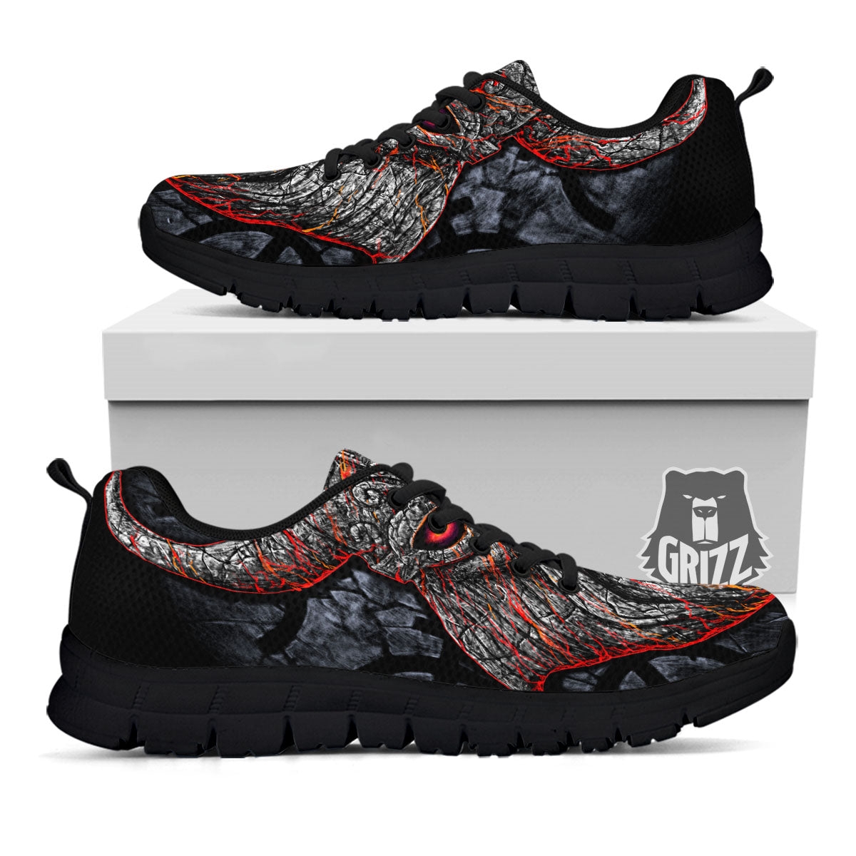 God Odin Ancient Viking Norse Print Black Sneaker-grizzshop