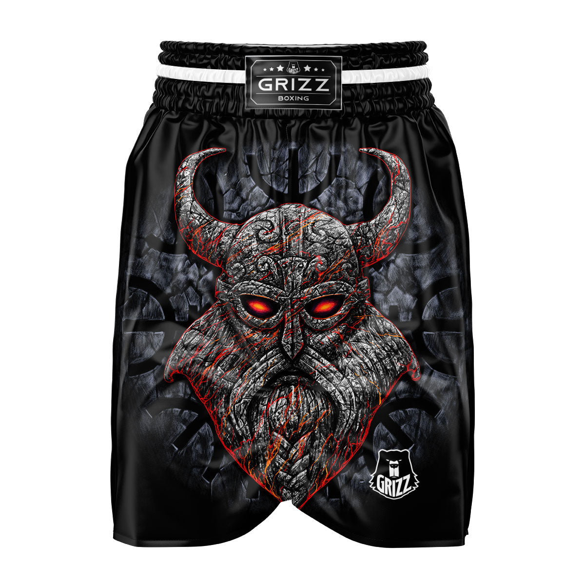 God Odin Ancient Viking Norse Print Boxing Shorts-grizzshop