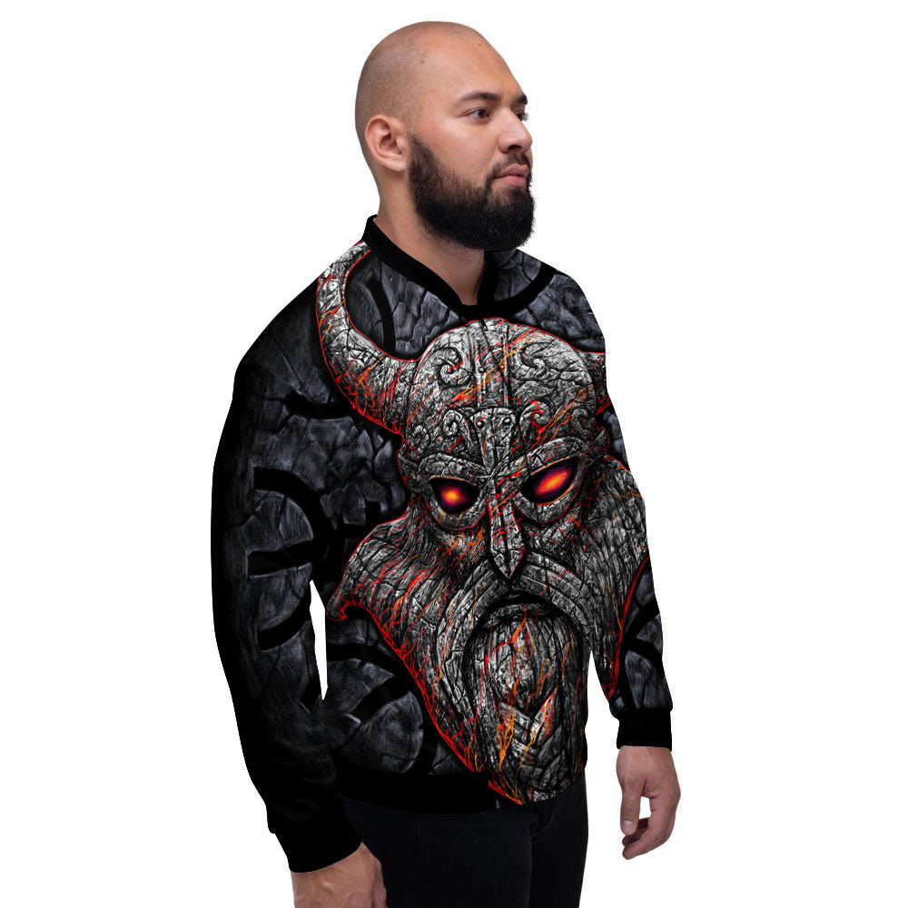 God Odin Ancient Viking Norse Print Men's Bomber Jacket-grizzshop