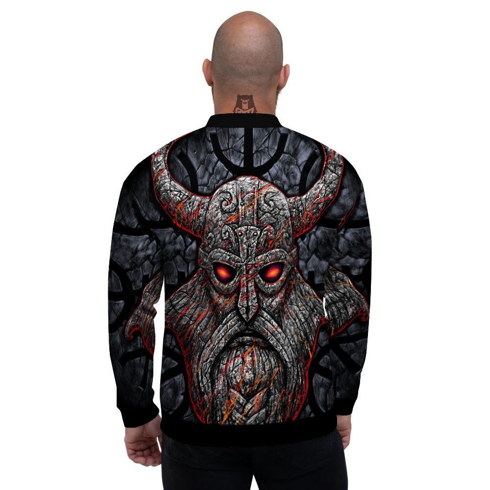 God Odin Ancient Viking Norse Print Men's Bomber Jacket-grizzshop