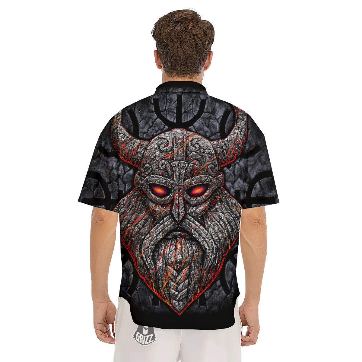 God Odin Ancient Viking Norse Print Men's Short Sleeve Shirts-grizzshop